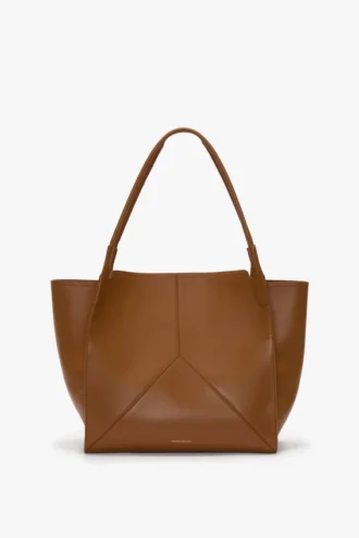 Grand sac cabas Victoria en cuir beige