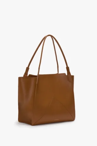 Grand sac cabas Victoria en cuir beige