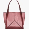 Grand sac cabas Victoria en maille bordeaux Grand sac cabas Victoria en maille bordeaux