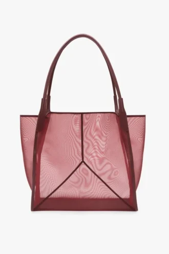 Grand sac cabas Victoria en maille bordeaux