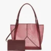 Grand sac cabas Victoria en maille bordeaux Grand sac cabas Victoria en maille bordeaux