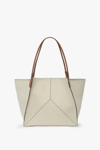 Grand sac cabas Victoria en toile ivoire