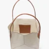 Grand sac cabas Victoria en toile ivoire Grand sac cabas Victoria en toile ivoire