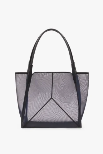 Grand sac fourre-tout Victoria en maille bleu marine