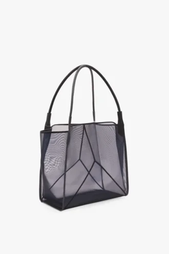 Grand sac fourre-tout Victoria en maille bleu marine