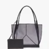 Grand sac fourre-tout Victoria en maille bleu marine