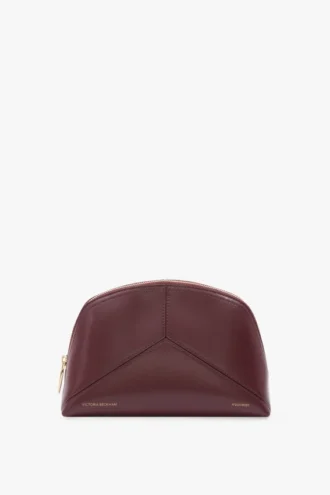 Grande pochette de voyage The Victoria en cuir bordeaux