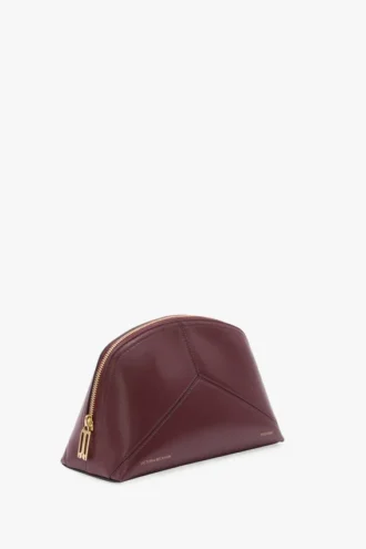 Grande pochette de voyage The Victoria en cuir bordeaux
