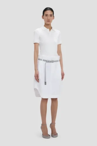 Haut à col polo blanc