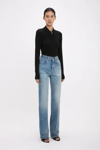 Jean Julia délavé bleu moyen