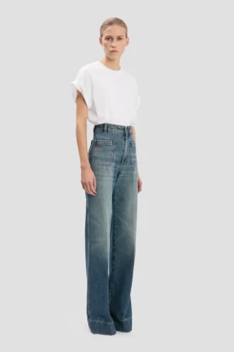 Jean stretch Alina en délavé bleu usé