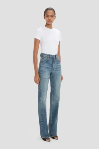 Jean stretch Julia, délavage bleu usé