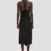 Jupe midi ajustée en noir Jupe midi ajustée en noir