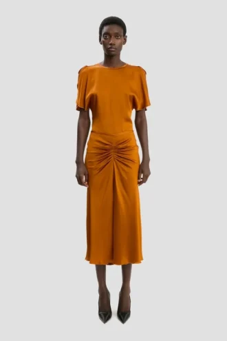 Jupe midi Bela en bronze