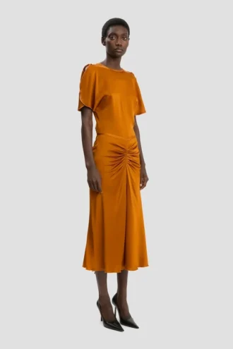 Jupe midi Bela en bronze