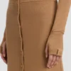 Jupe midi à boutons couleur camel Jupe midi à boutons couleur camel