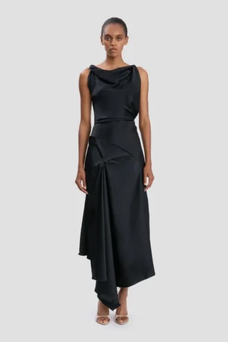 la robe midi Posy en bleu marine