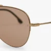 Lunettes de soleil aviateur en métal bleu doré