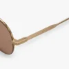 Lunettes de soleil aviateur en métal bleu doré