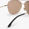 Lunettes de soleil aviateur en métal bleu doré