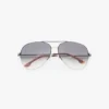 Lunettes de soleil aviateur en métal fin, dorées et noires Lunettes de soleil aviateur en métal fin, dorées et noires