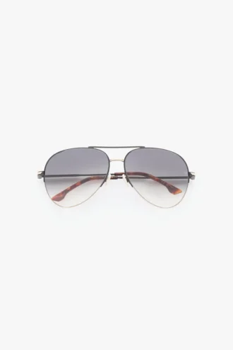 Lunettes de soleil aviateur en métal fin, dorées et noires