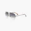 Lunettes de soleil aviateur en métal fin, dorées et noires Lunettes de soleil aviateur en métal fin, dorées et noires