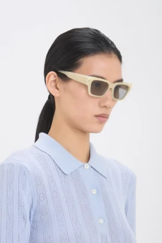 Lunettes de soleil en acétate marbré ivoire