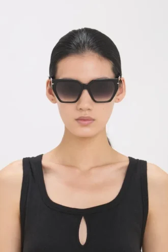 Lunettes de soleil en acétate noir