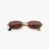 Lunettes de soleil en métal couleur miel doré
