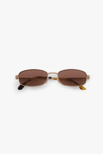Lunettes de soleil en métal couleur miel doré