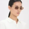 Lunettes de soleil en métal couleur miel doré