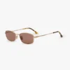 Lunettes de soleil en métal couleur miel doré