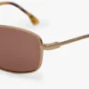 Lunettes de soleil en métal couleur miel doré