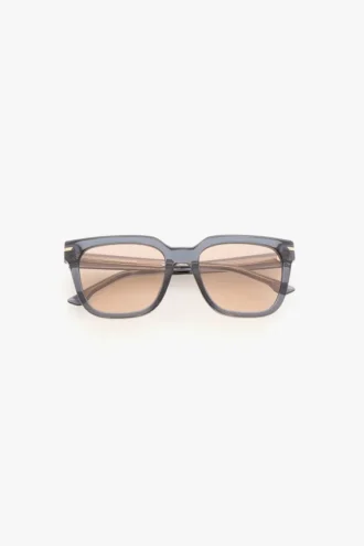 Lunettes de soleil oversize en acétate bleu transparent