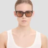 Lunettes de soleil oversize en acétate bleu transparent Lunettes de soleil oversize en acétate bleu transparent