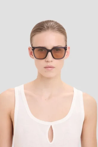 Lunettes de soleil oversize en acétate bleu transparent