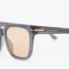 Lunettes de soleil oversize en acétate bleu transparent Lunettes de soleil oversize en acétate bleu transparent