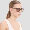 Lunettes de soleil oversize en acétate bleu transparent Lunettes de soleil oversize en acétate bleu transparent