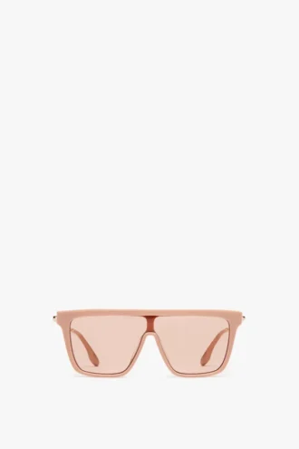 Lunettes de soleil rectangulaires de couleur nude Lunettes de soleil rectangulaires de couleur nude