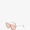 Lunettes de soleil rectangulaires de couleur nude Lunettes de soleil rectangulaires de couleur nude