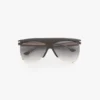 Lunettes de soleil sculptées en métal et acétate avec monture plate