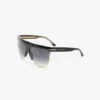 Lunettes de soleil sculptées en métal et acétate avec monture plate