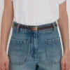 Micro-ceinture Dorian en cuir bordeaux