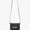 Mini sac à chaîne en cuir noir