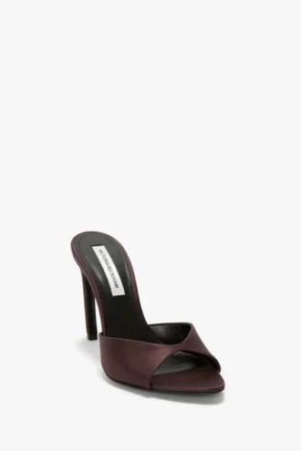 Mule Harlow 100 en satin bordeaux