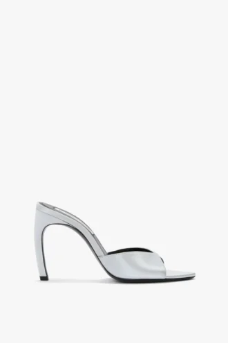 Mule Harlow 100 en satin magnésium