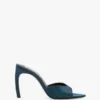 Mules Harlow 100 en satin bleu sarcelle