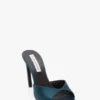 Mules Harlow 100 en satin bleu sarcelle