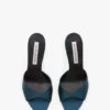 Mules Harlow 100 en satin bleu sarcelle